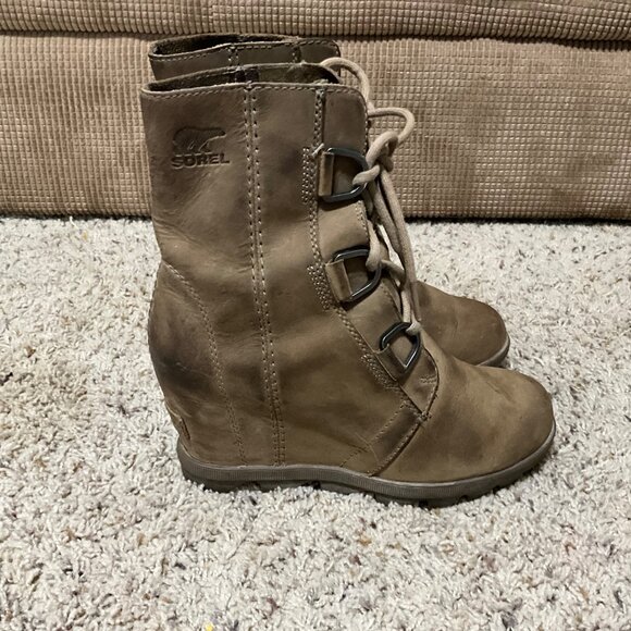 Sorel Womens Joan Of Arctic Wedge II Lace Up Boots Size 6 Elk Suede Waterproof C - Picture 12 of 15